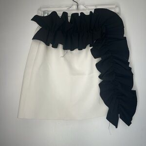 MSGM Asymmetrical Skirt with Black Ruffle
